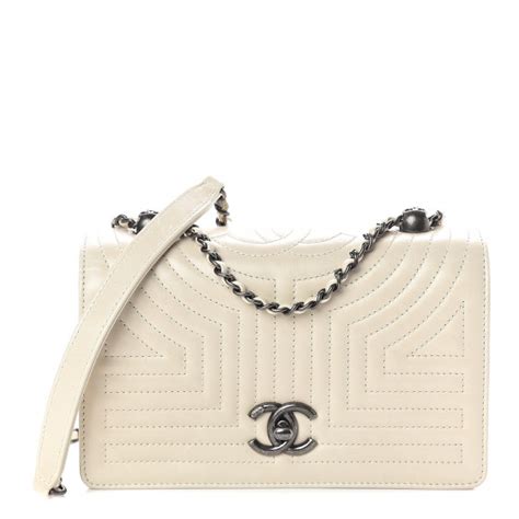 CHANEL Calfskin Quilted Korean Garden Flap Off White